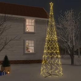 Christmas cone tree warm white powder-coated steel, copper, pvc