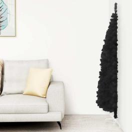 Artificial half christmas tree black pvc, steel slim