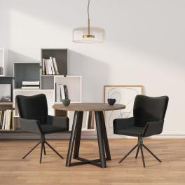 Swivel dining chairs 2 pcs black velvet