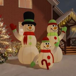 Inflatable snowman family multicolour
