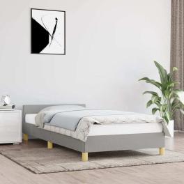 Bed frame with headboard light grey