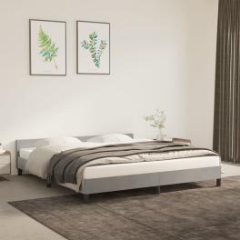 Bed frame with headboard light grey