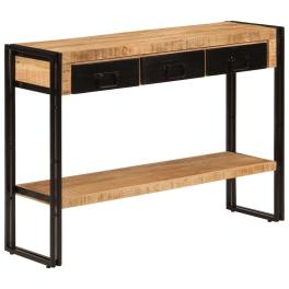 Console table brown and black solid mango wood, iron medium