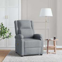 Massage chair light gray fabric, wood, metal single massage chair