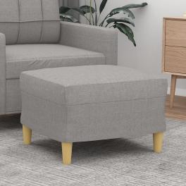 Footstool light gray fabric (100% polyester), plywood, foam