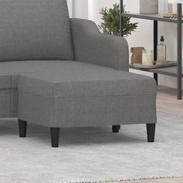 Footstool dark grey polyester standard footstool rectangular