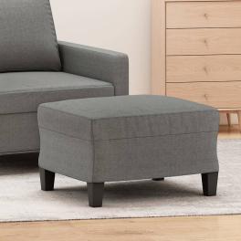 Footstool dark grey fabric (100% polyester), plywood compact