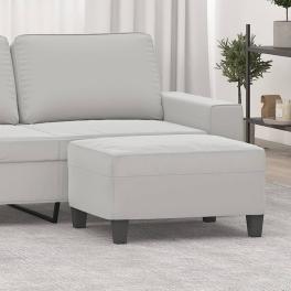 Footstool light grey 100% polyester microfiber fabric, plywood
