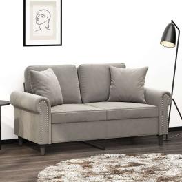 Throw pillow light gray velvet (100% polyester) 16 x 16 in