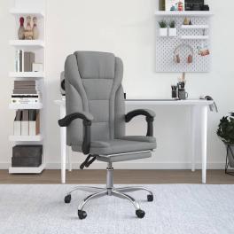 Reclining office chair light grey