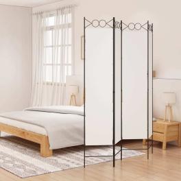 4-panel room divider white 63"x78.7" fabric