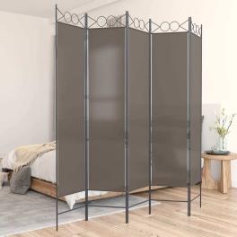 5-panel room divider anthracite 78.7"x86.6" fabric