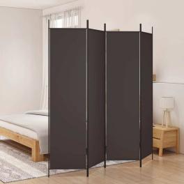 4-panel room divider brown 78.7"x78.7" fabric