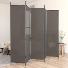 5-panel room divider anthracite 98.4"x86.6" fabric