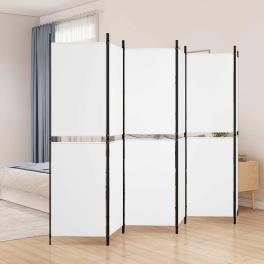 6-panel room divider white 118.1"x70.9" fabric