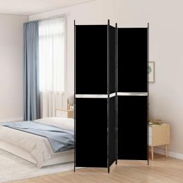 3-panel room divider black 59.1"x86.6" fabric