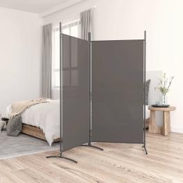 2-panel room divider anthracite 68.9"x70.9" fabric