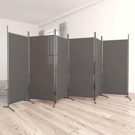 6-panel room divider anthracite 204.7"x70.9" fabric