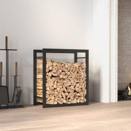 Firewood rack matt black 19.7"x11"x22" steel