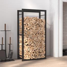 Firewood rack matt black 19.7"x11"x37" steel