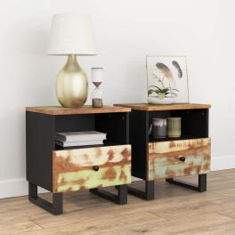 Bedside cabinet set of 2 multicolor
