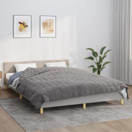Weighted blanket grey polyester, glass beads 86.6 in x 92.5 in