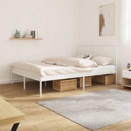 Bed frame white steel full bed frame rectangular durable