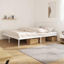 Bed frame white powder-coated steel 76x80 in bed frame