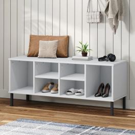 Shoe rack white solid pine wood medium shoe rack rectangular