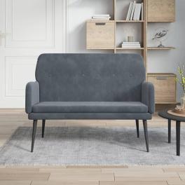 Bench dark grey velvet (100% polyester), metal, plywood
