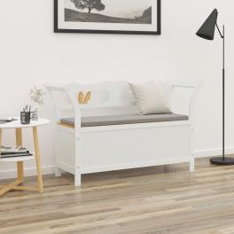 Bench white solid fir wood 42.1 x 17.7 x 29.7 in bench