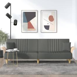 Sofa bed dark grey fabric (100% polyester), plywood full