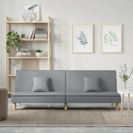 Sofa bed light grey fabric (100% polyester), plywood medium
