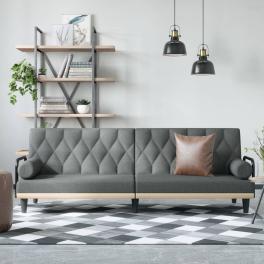 Sofa bed dark gray plywood, fabric (100% polyester) large