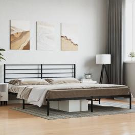 Bed frame black powder-coated steel full bed frame rectangular