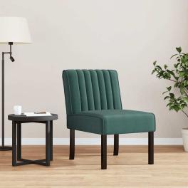 Slipper chair dark green velvet (100% polyester), solid wood, plywood