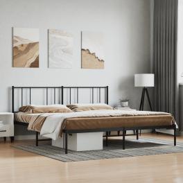 Bed frame black powder-coated steel full bed frame rectangular
