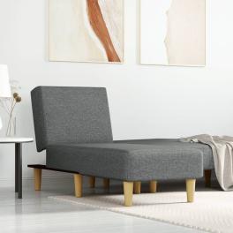 Chaise lounge dark grey polyester, plywood, foam medium
