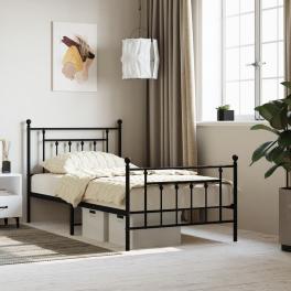 Bed frame black powder-coated steel twin industrial bed frame