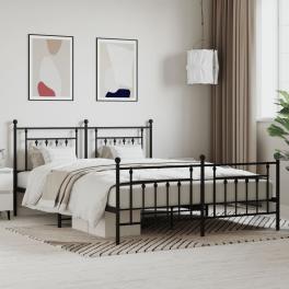 Bed frame black powder-coated steel 72 x 84 in bed frame