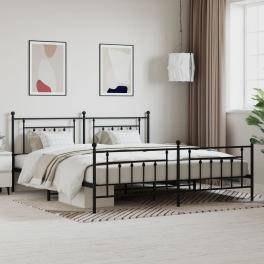 Bed frame black steel full bed frame rectangular industrial