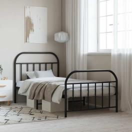 Bed frame black steel twin bed frame rectangular traditional