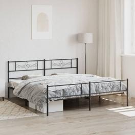 Bed frame black steel double modern bed frame rectangular