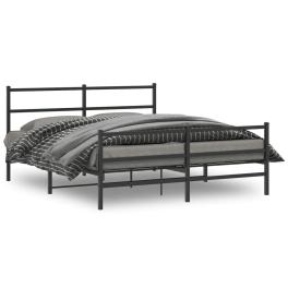 Bed frame black powder-coated steel 60x79 in bed frame