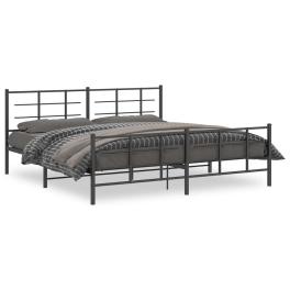 Bed frame black steel double bed frame rectangular modern