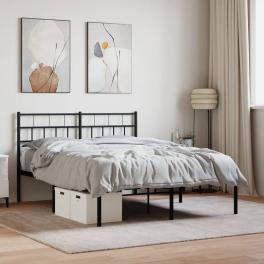 Metal bed frame black powder-coated steel king metal bed frame