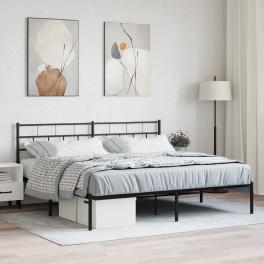Metal bed frame black powder-coated steel 72x84 in bed frame
