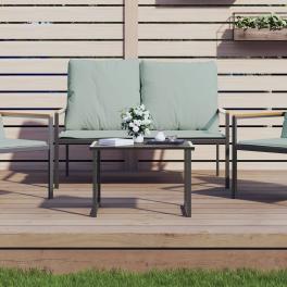 Garden table anthracite powder-coated steel compact modular