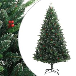 Artificial hinged christmas tree green pvc, pe, metal medium