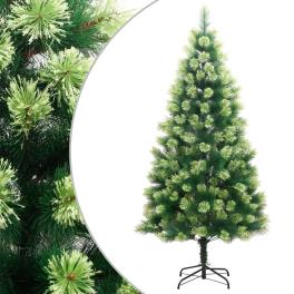Artificial hinged christmas tree green pvc, metal large